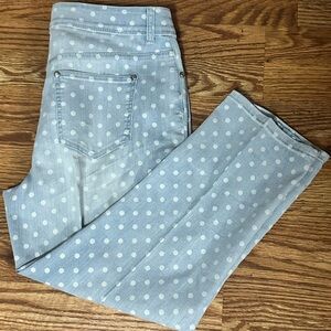 Chicos White Dot Cropped Jeans Size 1